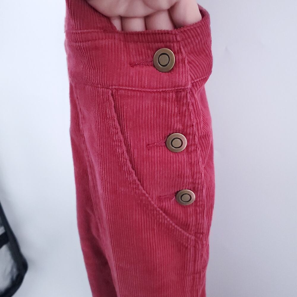 Passengers Red Courduroy Dungarees Overalls CrissCross Straps Button Sides| M - Picture 7 of 16